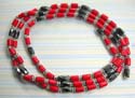 Hematite supporting jewelry magnetic USA supplier distribute hematite necklace in red wooden beads paired with black gemstones