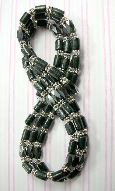 Magnetic new-age hematite jewelry wholesale supply black wood tube and silver beaded magnetic hematite necklace