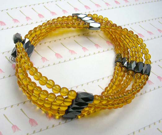 Multi purposes magnetic hematite wrap jewelry on sale - hematite beaded wrap yellow