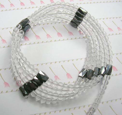 Wholesale online extra strength gemstone hematite beaded clear rhinestone wrap 