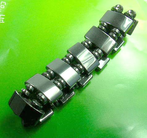 Self healing hematite jewelry online wholesale, adjustable hematite bracelet with rectangular and four beads inlaid 